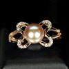 4.47 G. Matey Natural Purplish Pink Pearl Rose Gold Plated Silver Ring Size 9