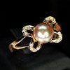 4.48 G. Matey Natural Purplish Pink Pearl Rose Gold Plated Silver Ring Size 9