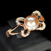 4.27 G. Good Natural Purplish Pink Pearl Rose Gold Silver Ring Size 10