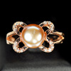 4.27 G. Matey Natural Purplish Pink Pearl Rose Gold Plated Silver Ring Size 8