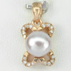 2.65 G. Colorful Natural Purplish Pink Pearl Rose Gold Plated Silver Pendent