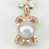 2.44 G. Natural Purplish Pink Pearl Rose Gold Silver Pendant