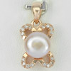 2.49 G. Alluring Natural Purplish Pink Pearl Rose Gold Plated Silver Pendent