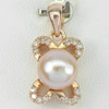 2.51 G. New Design Natural Purplish Pink Pearl Rose Gold Plated Silver Pendent