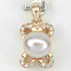 2.67 G. Colorful Natural Purplish Pink Pearl Rose Gold Plated Silver Pendent