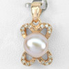 2.58 G. Alluring Natural Purplish Pink Pearl Rose Gold Plated Silver Pendent