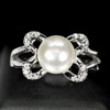 4.33 G. Attractive Natural White Pearl Jewelry Sterling Silver Ring Size 9