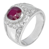 7.74 G. Oval Natural Gem Red Ruby with CZ Real 925 Sterling Silver Ring Size 7.5 7.74 G. Oval Natural Gem Red Ruby with CZ Real 925 Sterling Silver Ring Size 7.5
