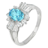 3.50 G. Gemstone Natural Blue Topaz with Cz 925 Sterling Silver Fine Ring Size 8 3.50 G. Gemstone Natural Blue Topaz with Cz 925 Sterling Silver Fine Ring Size 8
