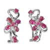 6.09 G. Natural Gem Red Pink Ruby Real 925 Sterling Silver Jewelry Earrings
