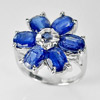5.73 G. Natural Gems Blue Kyanite Real 925 Sterling Silver Ring Jewelry Size 6.5