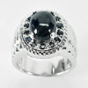 10.06 G. Natural Gemstone Black Sapphire Real 925 Sterling Silver Ring Size 8