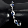 10.22 G. Natural Blue Kyanite 925 Sterling Silver Bracelet Jewelry Length 8 Inch