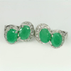 4.71 G. Natural Gems Green Emerald Real 925 Sterling Silver Jewelry Earrings 4.71 G. Natural Gems Green Emerald Real 925 Sterling Silver Jewelry Earrings