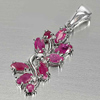 3.32 G. Natural Gemstone Red Pink Ruby Real 925 Sterling Silver Jewelry Pendant