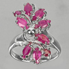3.96 G. Natural Gems Purplish Pink Ruby Real 925 Sterling Silver Ring Size 6.5