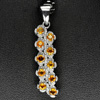 3.59 G. Natural Gems Yellow Songea Sapphire Real 925 Sterling Silver Pendant