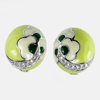 5.82 G. Design Beautiful Multi-Color Enamel with CZ 925 Sterling Silver Earrings