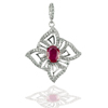 5.20 G. Natural Oval Shape Purplish Red Ruby Real 925 Sterling Silver Pendant