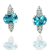 4.12 G. Oval Natural Gemstone Swiss Blue Topaz Real 925 Sterling Silver Earrings