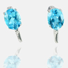 4.29 G. Natural Swiss Blue Topaz Real 925 Sterling Silver Jewelry Earrings