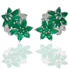 11.29 G. Natural Gems Green Aventurine Real 925 Sterling Silver Jewelry Earrings