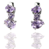 Purple Amethyst Real 925 Sterling Silver Jewelry Earrings 5.21 G. Natural