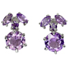 5.38 G. Natural Gems Purple Amethyst Real 925 Sterling Silver Jewelry Earrings