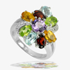 Natural Amethyst Peridot Garnet Citrine Topaz 925 Sterling Silver Ring Size 8
