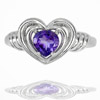 Purple Amethyst Real 925 Sterling Silver Jewelry Ring 3.96 G. Size 7 Natural