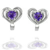 5.77 G. Natural Gems Purple Amethyst Real 925 Sterling Silver Earrings