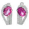 4.35 G. Oval Shape Natural Gemstone Pink Topaz Real 925 Sterling Silver Earrings