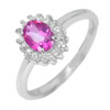 2.73 G. Lovely Natural Gem Oval Pink Topaz Real 925 Sterling Silver Ring Size 8