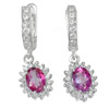 5.23 G Beautiful Natural Pink Topaz Oval Shape Real 925 Sterling Silver Earrings