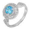 3.89 G. Oval Shape Natural Blue Topaz Real 925 Sterling Silver Ring Size 7