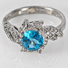 3.50 G. Beautiful Gem Swiss Blue Topaz Real 925 Sterling Silver Ring Size 8