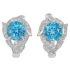5.05 G. Good Natural Gems Swiss Blue Topaz Real 925 Sterling Silver Earrings