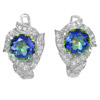 4.75 G. Good Natural Gems Mystic Topaz Real 925 Sterling Silver Earrings