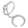 6.42 G. 3 Pcs. Wholesale Chain Double Rings Real 925 Sterling Silver Size 5.5