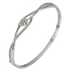 22.39 G. 3 Pcs. Size 58 Mm. White Gold Plated Real 925 Sterling Silver Bangle