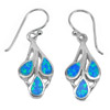 16.36 G. 3 Pcs. Created Multi Color Blue Opal 925 Sterling Silver Earrings