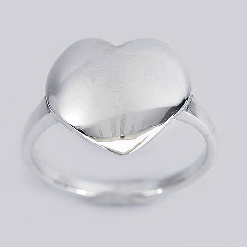 3.61 G. Fashion Design Heart Real 925 Sterling Silver Ring Size 8 Thailand