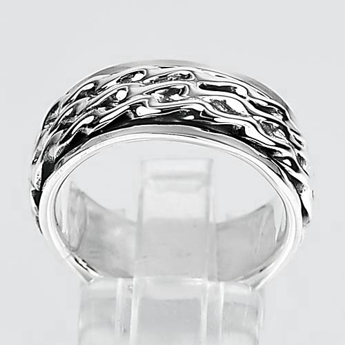 7.70 G. Real 925 Sterling Silver Bali Design Ring Jewelry Size 8 Thailand