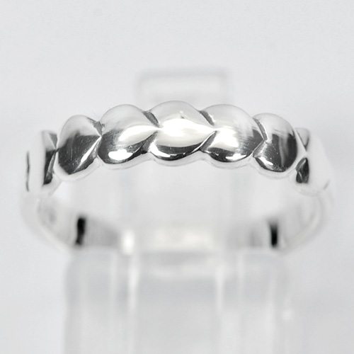 925 Sterling Silve Ring With Hearts Row Design Size 7