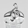 3.77 G. Real 925 Sterling Silver Style Musical Note Ring Jewelry Size 7