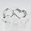 2.64 G. Real 925 Sterling Silver Double Heart Jewelry Ring Size 6