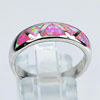 3.30 G. Beautiful Pink Created Opal Real 925 Sterling Silver Ring Size 8