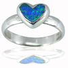 4.82 G.Heart Multi Color Blue Opal Real 925 Sterling Silver Ring Size 7