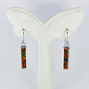 2.89 G. Real 925 Sterling Silver Multi Color Orange Created Opal Loop Earrings