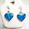 Good Heart Design Created Multi Color Blue Opal 925 Sterling Silver Earrings